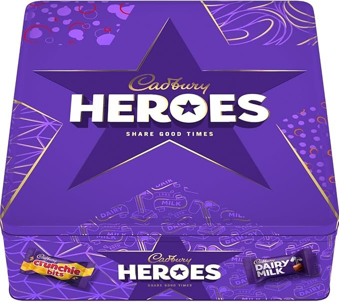Cadbury Heroes Tin, Filled with Your Festive Chocolate Favourites, Perfect for Sharing, 700 g (Pack of 1)