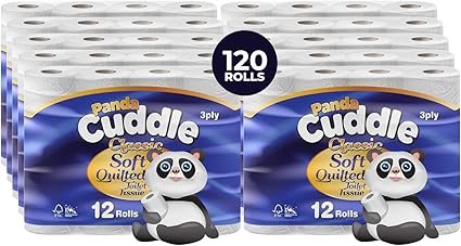 Panda Cuddle 3‑Ply Quilted Toilet Paper-Pack of 120 - Image 7